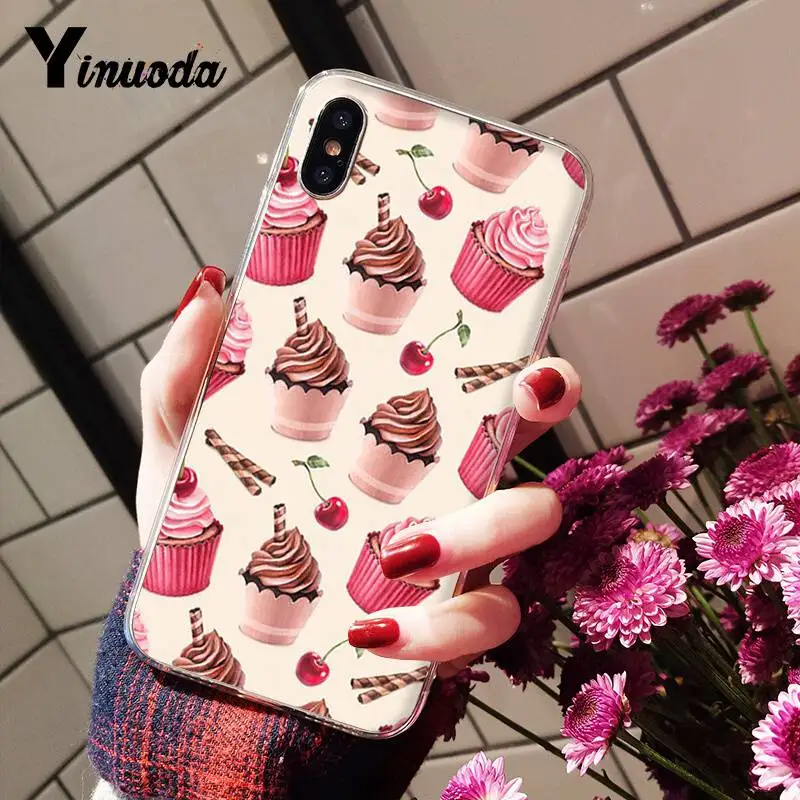 Yinuoda макароны и кексы милый женский роскошный чехол сделай сам для iPhone 8 7 6 6S Plus X XS
