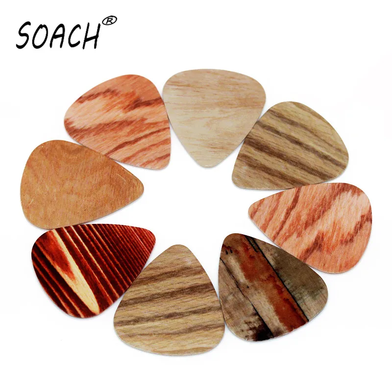 

SOACH 10pcs Newest Wood grain Guitar Picks Thickness 1.0mm guitar pick for ukelele Guitar Accessories
