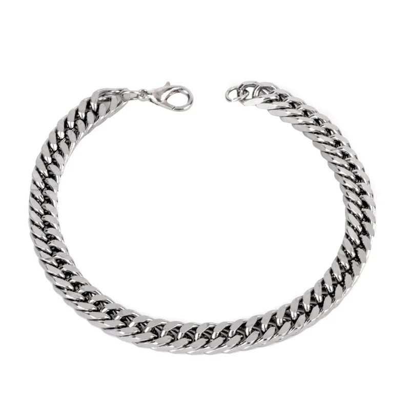 1 PC Hot Alloy Jewelry Curb Link Chain Silver Bracelet &amp Bangle For Men Charm Bracelets Accessory Fashion | Украшения и