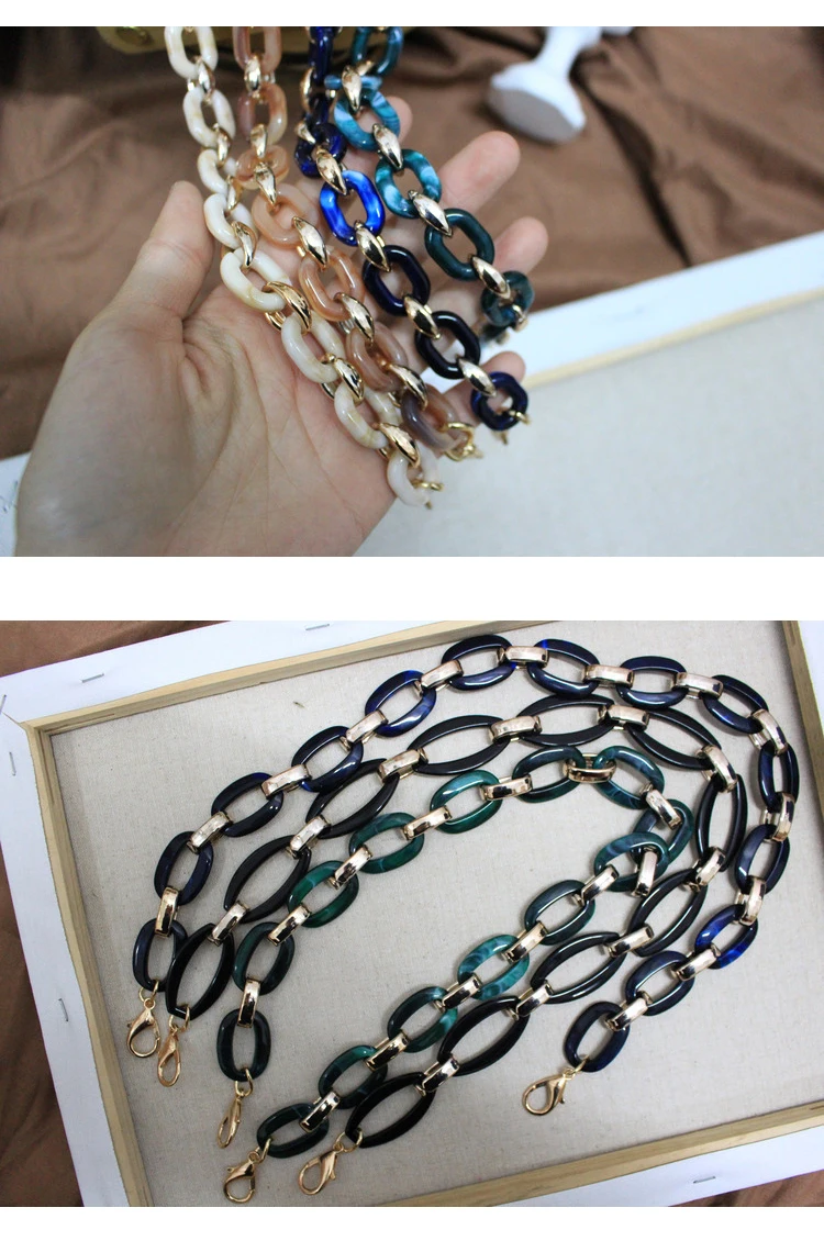 65 см акриловые ручки плечевые ремни для сумки женские Ретро съемные смолы цепи короткие Shouder сумка ремни сумка аксессуары