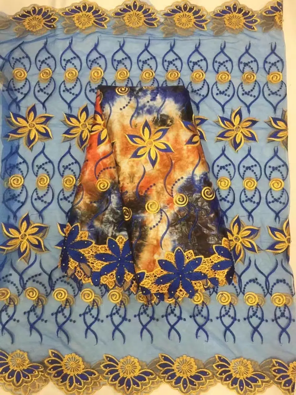 Африканская Базен ткани Высокое качество Riche ткань с вышивкой 2 ярдов тюль