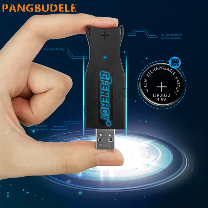 

High-quality universal USB interface charger 1PCS + 2PCS rechargeable coin cell LIR2032 Button Battery