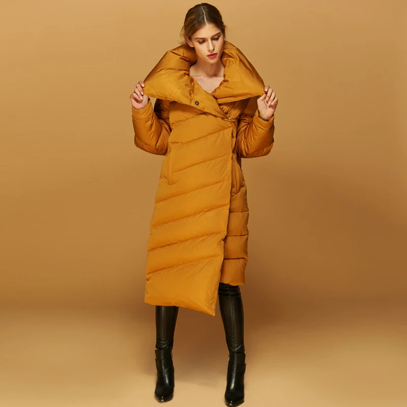 Высококачественные европейские шикарные женские зимние куртки длинные толстые
