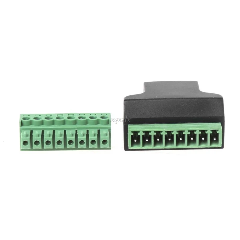 RJ45 гнездо к винтовой клемме 8 Pin разъем Ethernet кабель удлинитель адаптер Прямая