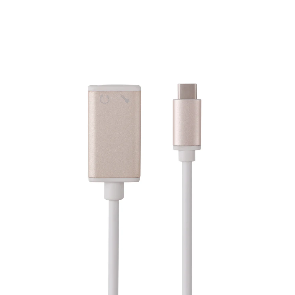 Кабель USB Type C к аудиоразъему внешний адаптер стереозвука с динамиком/наушниками 3