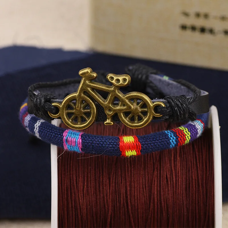 Новинка 2017 модный кожаный браслет для велосипеда отдыха Ретро стиль