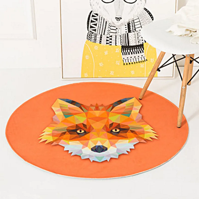 

Круглые ковры с 3D рисунком животных, декоративный ковер для гостиной/спальни, компьютерный стул для комнаты, нескользящий износостойкий напольный коврик