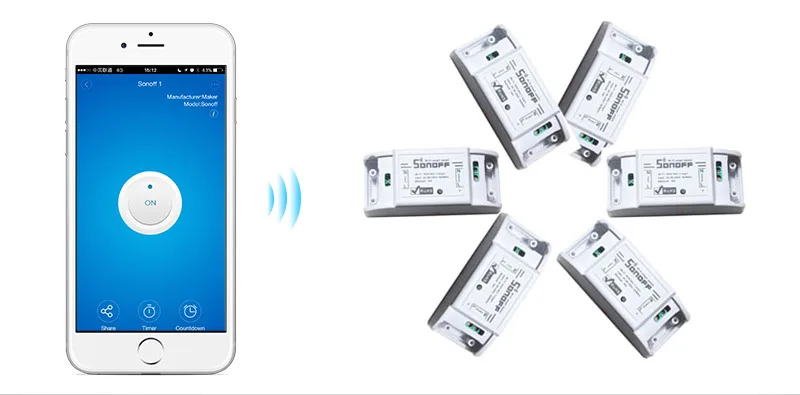 Sonoff базовый Беспроводной Wi-Fi модуль автоматизации DIY таймер Универсальный умный дом 10A 2200 Вт/220 В чехол для телефона
