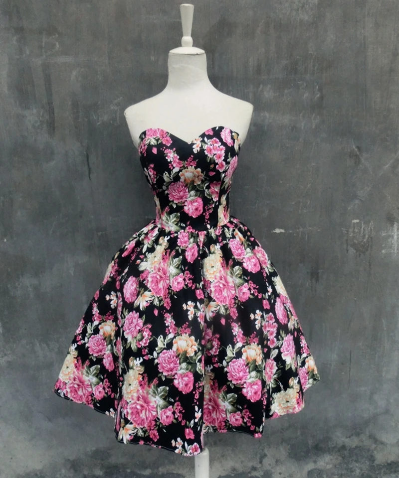 Sexy Floral Short Cocktail Dresses Evening Prom Party Coctail vestidos de coctel vestido festa curto |