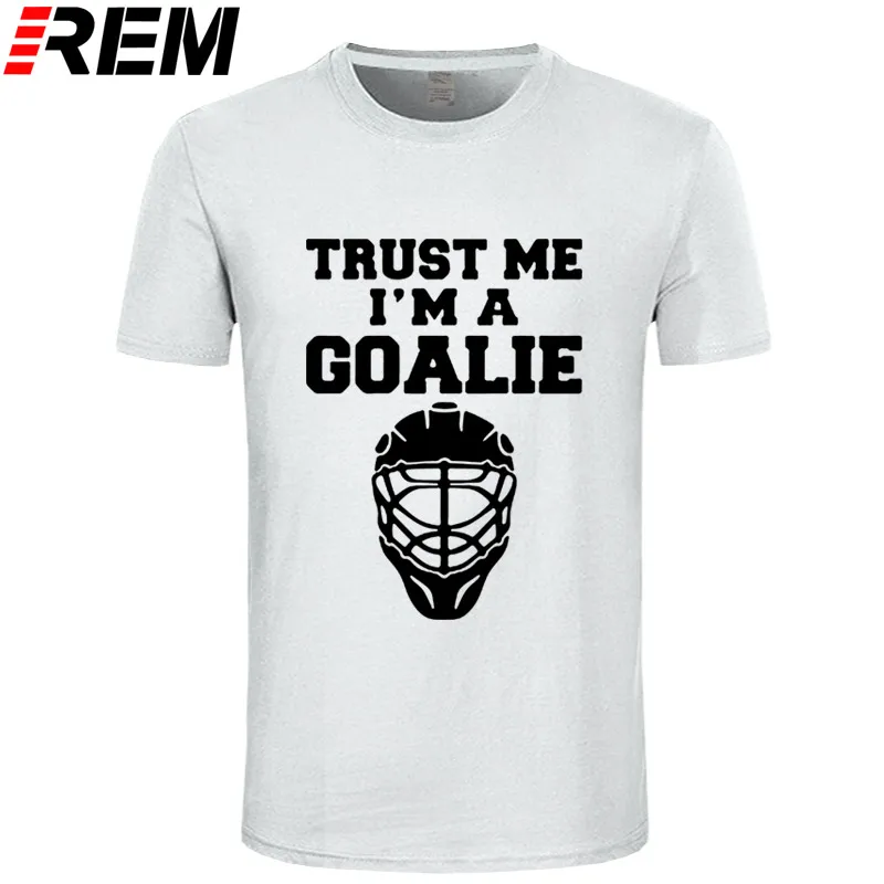 white balck Trust Me I'm A футболки «Вратари» для мужчин, хлопковая летняя модная футболка с коротким рукавом для мужчин, забавная футболка с изображением ледяного хоккея, подарок для игрока, брендовая одежда - Цвет: white balck