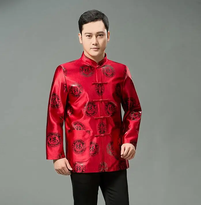 

Spring autumn chinese tunic suit mens quinquagenarian tang suit mens jacket 1 outerwear chinese style elderly banquet clothes