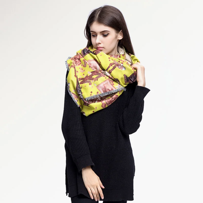 [ Viaons ] 2015 женские мода шелк накидка печать высокое качество пашмины шарф женщины