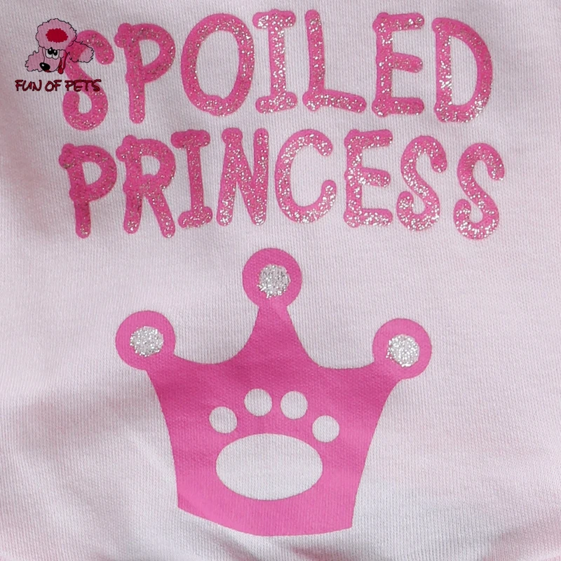 2017 Чистый хлопок розовая Корона хлопковая футболка для собак (XS S M L) милые