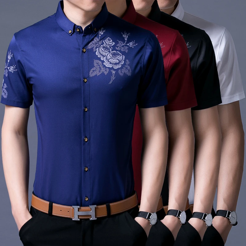 Горячая Распродажа новый стиль летняя мужская одежда с цветочным принтом