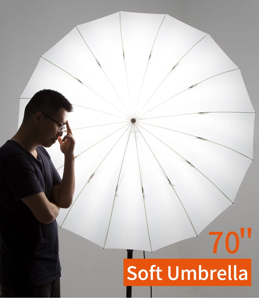 Godox Studio Photogrphy 70" / 178cm White Soft light Lighting Umbrella for Photo Studio with Large Diffuser Cover