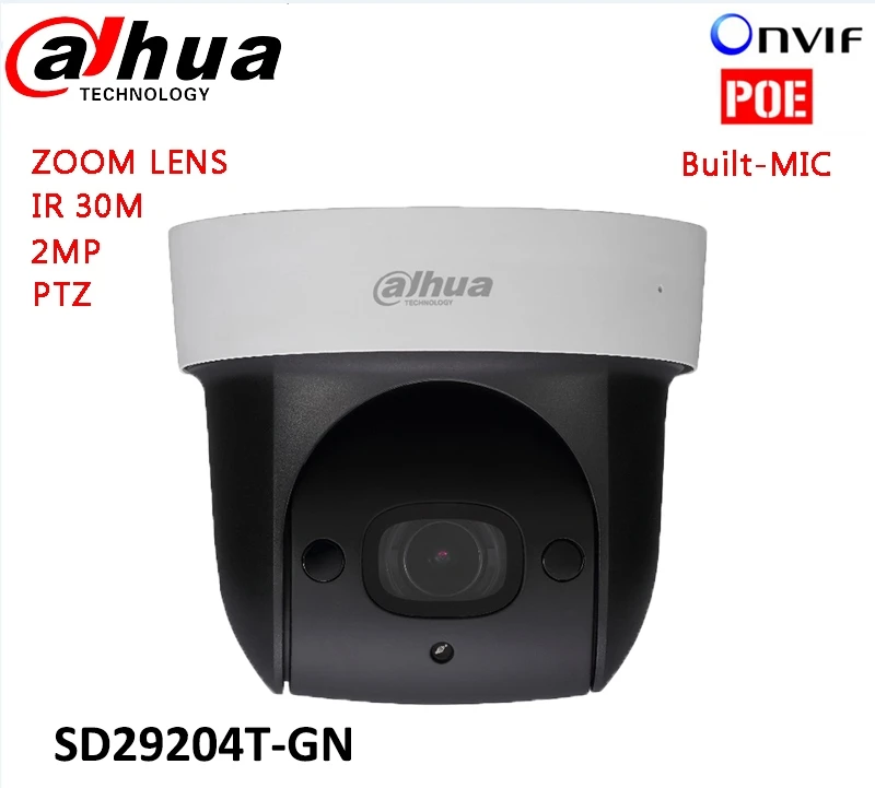 Оригинал Dahua DH SD29204T GN заменить SD29204S IP 2MP MIC мини купольная POE bulit микрофон Камера 4x