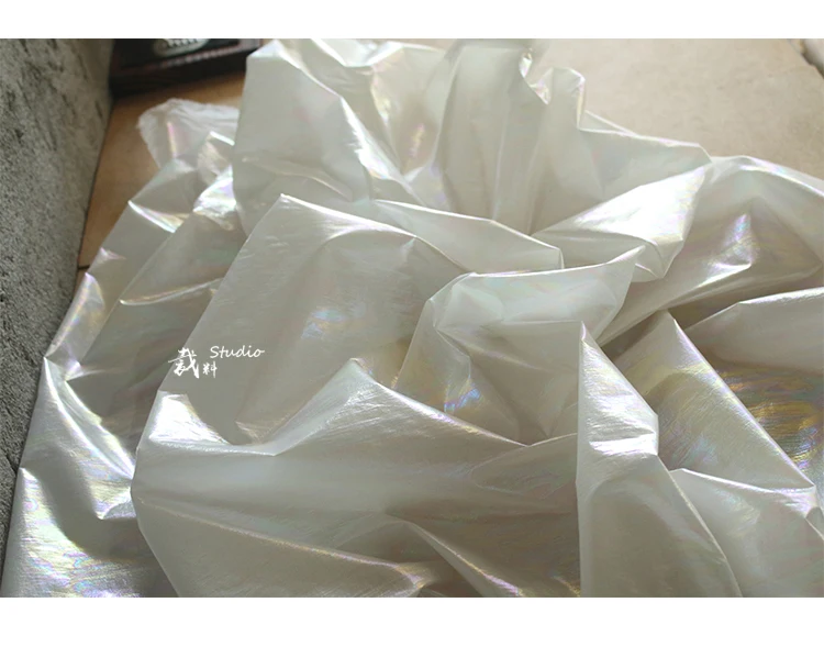 Яркая лазерная Белая Иллюзия градиентная ткань текстура ручной работы