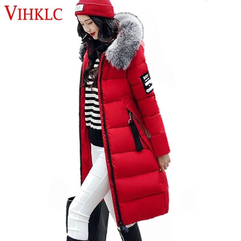 2017 зимние Для женщин зимнее хлопковое пальто меховой капюшон воротник