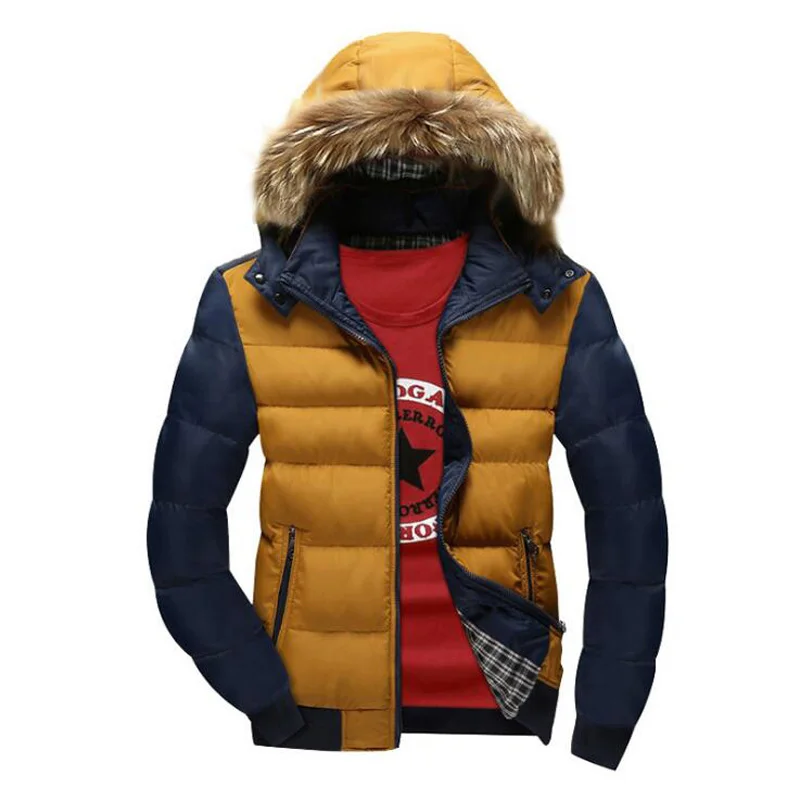 Covrlge Brand Parkas Outwear Spring Autumn Jacket Men Windproof Hood Jacket Fashion Men Warm Casual Jackets Large Size MWM006