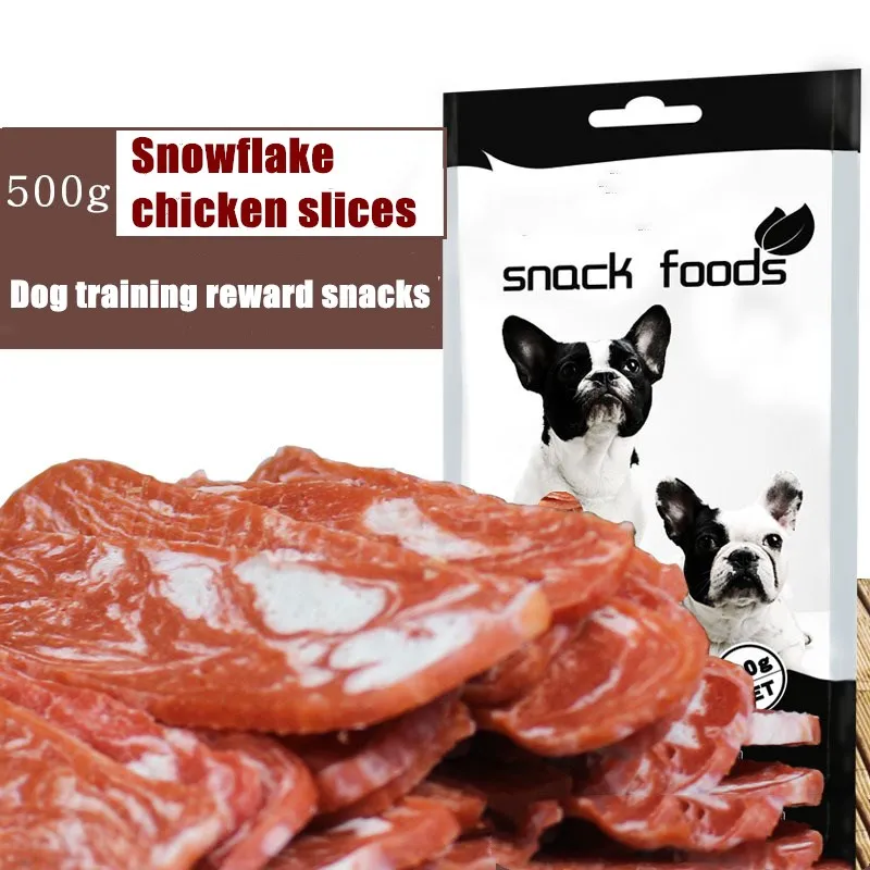 

Pet Food 500G snowflake Chicken Pieces Beef Slices Dog Snacks Healthy Nutrition Delicious Dog Food Dog Training Pet Snacks