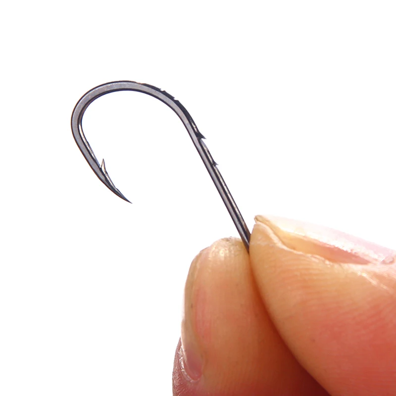 100Pcs/Lot Fishing hooks 6-1# High Carbon Steel Jig Big Hook Bait accessories Holder Fish Set Barbed Carp YB8086 | Спорт и