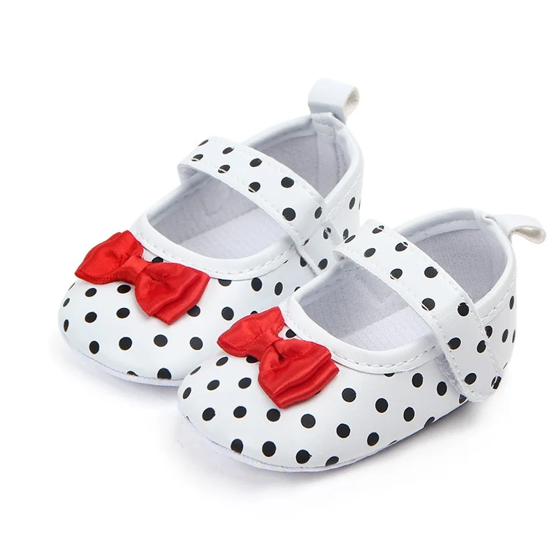 Baby Girl Shoes Toddler Infant Anti-slip Polka Dot PU First Walkers Kids Footwear For Girls |
