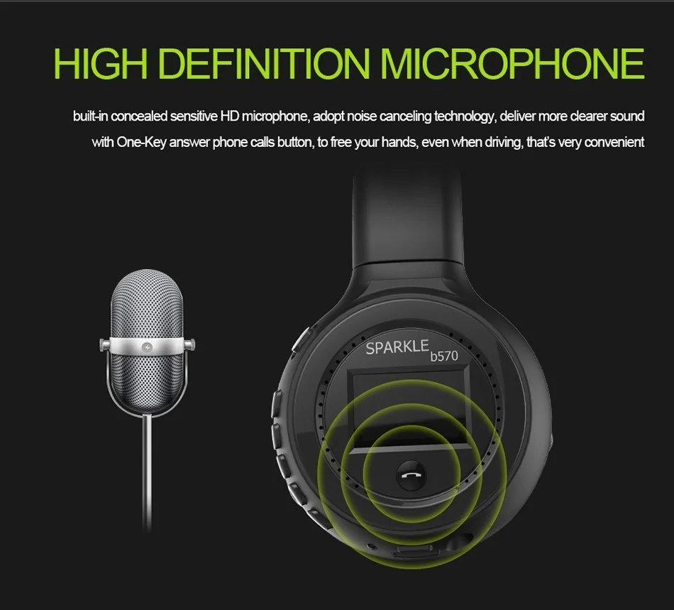 Высококачественные складные Hi Fi стерео беспроводные Bluetooth наушники со