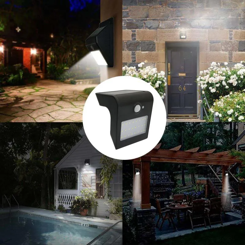 Солнечная лампа с датчиком движения водонепроницаемая настенная 24