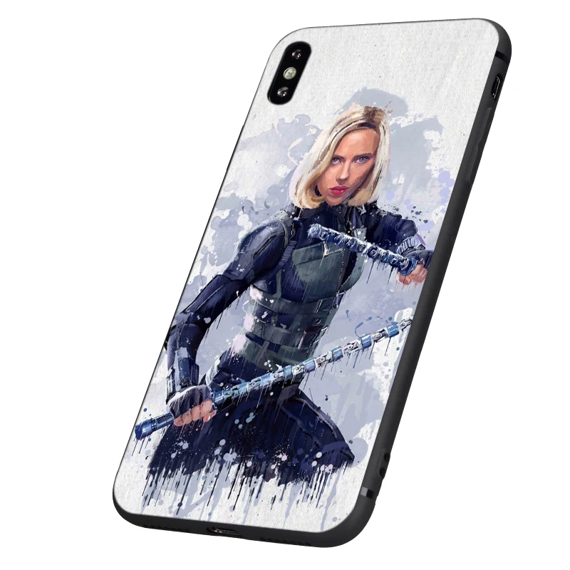 Черный ТПУ чехол для iphone 5 5S se 6 6s 7 8 plus x 10 XR XS MAX силиконовый чехол Marvel мстители капитан Железный человек танос