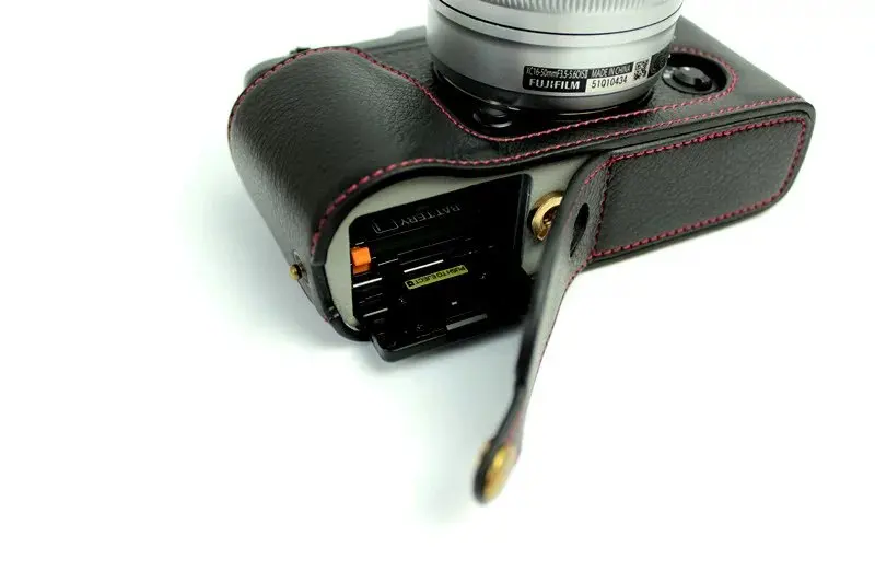Чехол для видеокамеры из натуральной кожи для Fujifilm Fuji X-E1 X-E2 XE1 XE2, сумка на половину корпуса, нижняя крышка