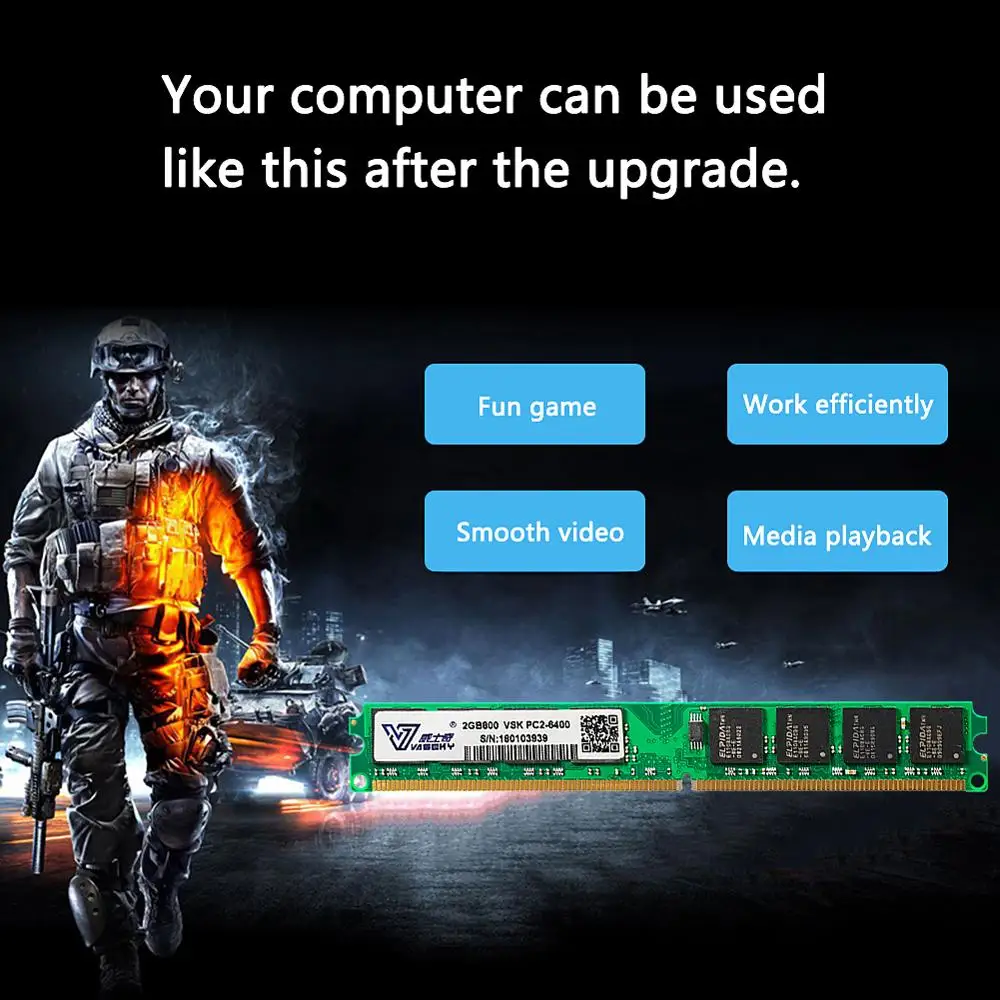 Оперативная память Comebuy88 Vaseky DDR2 DDR3 DDR4 2 Гб для настольных ПК PC3 12800 10600800 МГц 1333 1600 2133