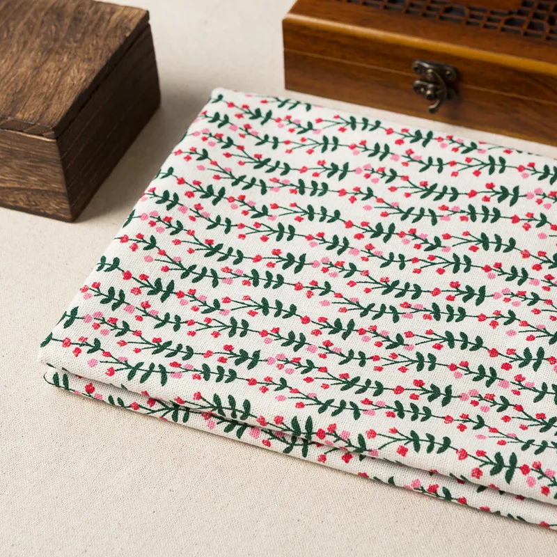 New 50x150cm Pastoral Style Linen cloth Green Leaves manual DIY Cotton Cloth Tablecloth Pillows Bed Curtain Sand | Дом и сад