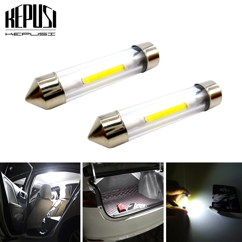 2x C5W C10W Festoon Car LED Bulb 31mm 36mm 39mm 41mm Auto Interior Dome Lamp Reading Light Source White Side License Plate | Автомобили и
