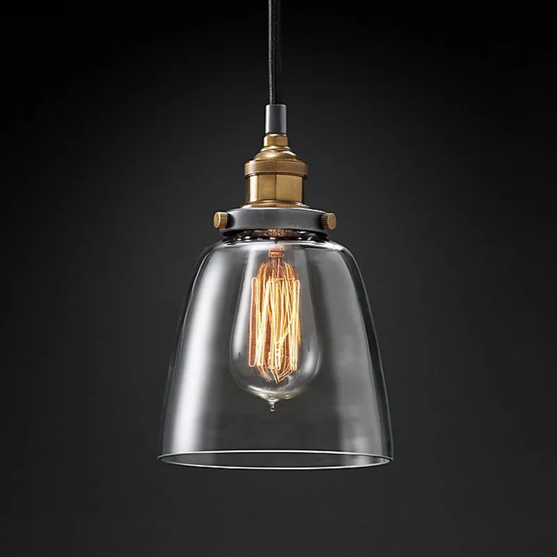 

LukLoy LED Modern Pendant Light Nordic Industrial Glass Pendant Light Retro Loft Living Kitchen Dining Room Glass Hanging Light