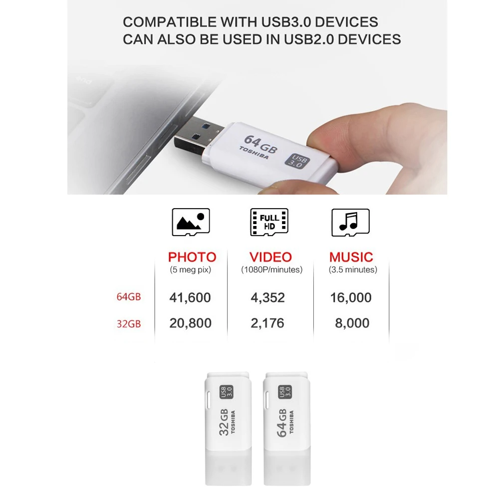 TOSHIBA USB 3,0 USB флэш-накопитель 64 ГБ реальная емкость THUHYBS 32 ГБ USB флэш-накопитель качество карта памяти 32G ручка-накопитель
