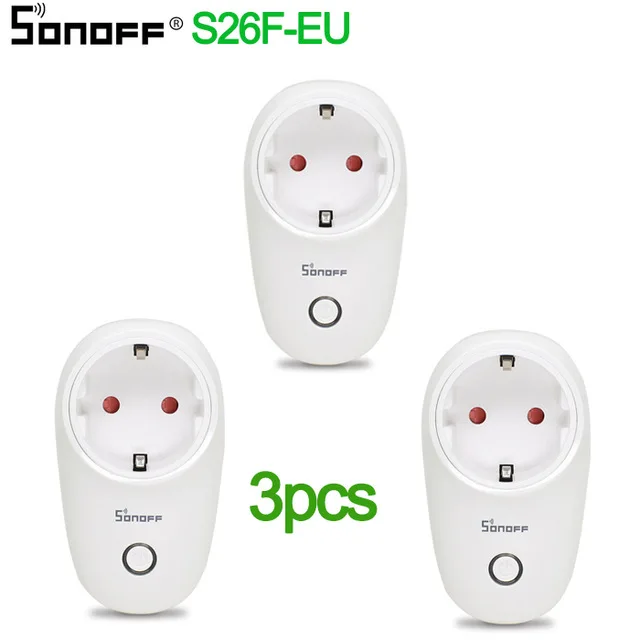 S26F-EU 3pcs Sonoff S26 Wi-Fi базовая умная розетка ЕС Беспроводная штепсельная розетка умная домашняя розетка работает с Alexa Google Assistant - Цвет: S26F-EU 3pcs