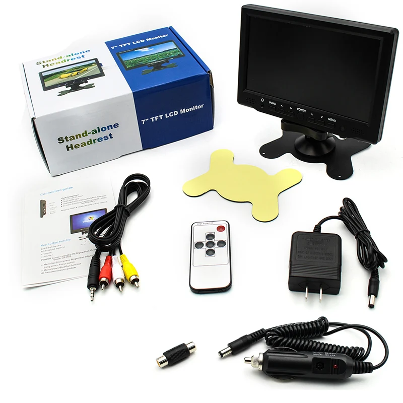 Новый 7 дюймов 800x480 TFT цветной ЖК монитор парковки автомобиля видео с HDMI VGA AV вход