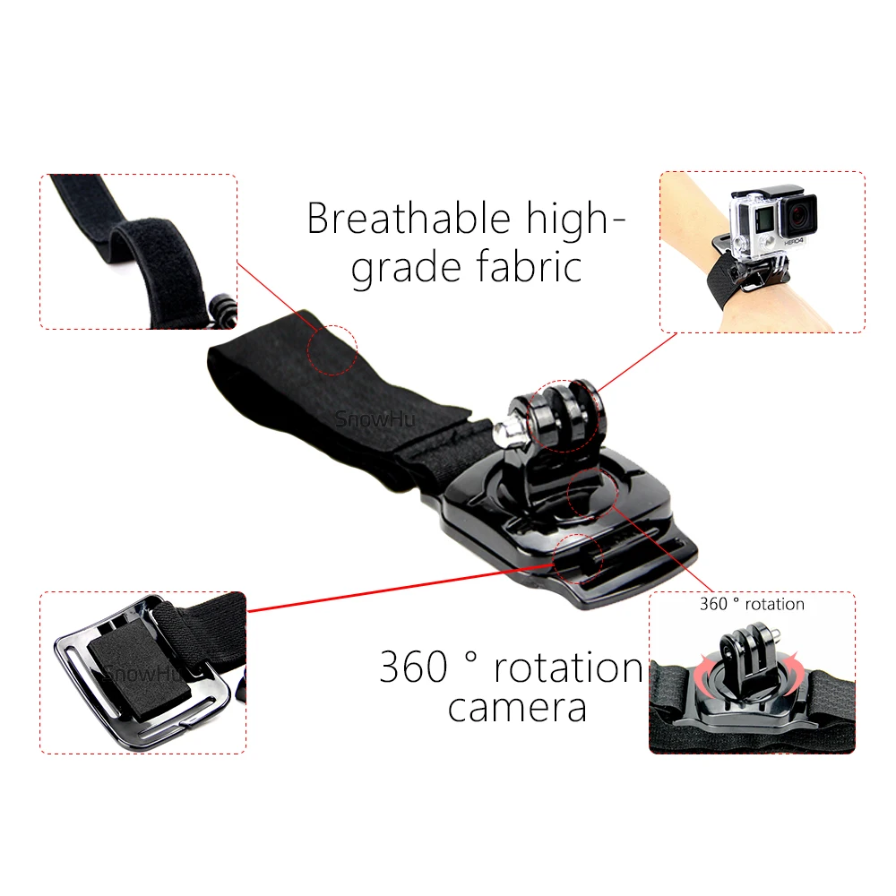 Аксессуары snowhu для GoPro 360 градусов вращающийся ручной ремешок для Go pro Hero 8 7 6 5 для Xiaomi Yi 4K 4K+ SJCAM LD09