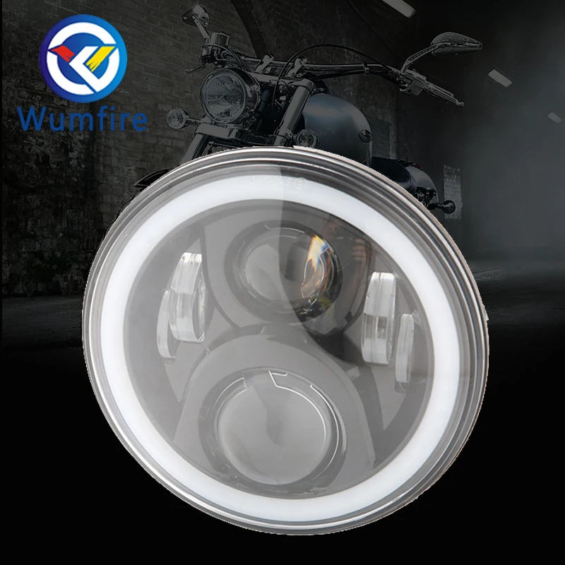 7 &quotКруглые 12v светодиодный фары H4 до H13 адаптер мотоциклетные в сборе для