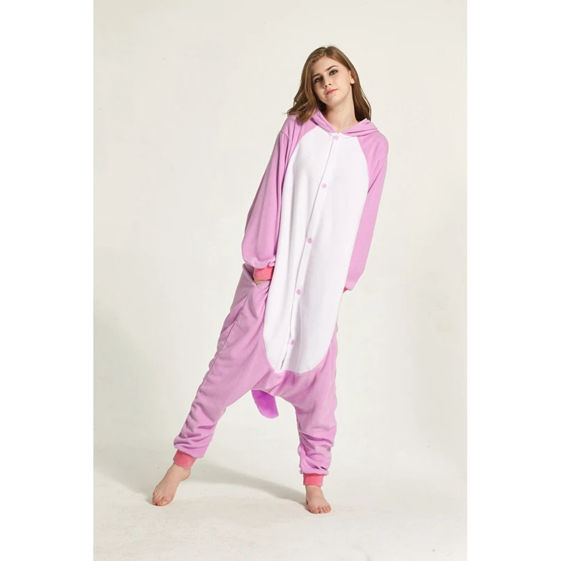 Фиолетовый единорог Пегас Пижама для животных Onesie Толстовка взрослых женщин и