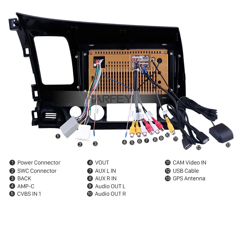 Harfey для Honda Civic RHD 2006 2011 9 дюймов Android 8 1 HD сенсорный радио с Bluetooth и GPS USB AUX поддержка