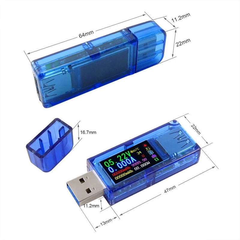AT34 USB 3.0 Multimeter Meter Color Display Tester LCD Voltmeter Ammeter Voltage Current Capacity | Инструменты