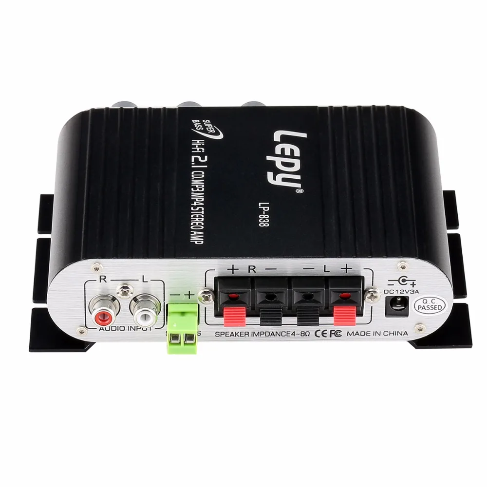 Lepy LP 838 мини Hi Fi 2 1 Автомобиль 3 канала разъем Усилитель сабвуфер MP3 MP4 Стерео Плеер