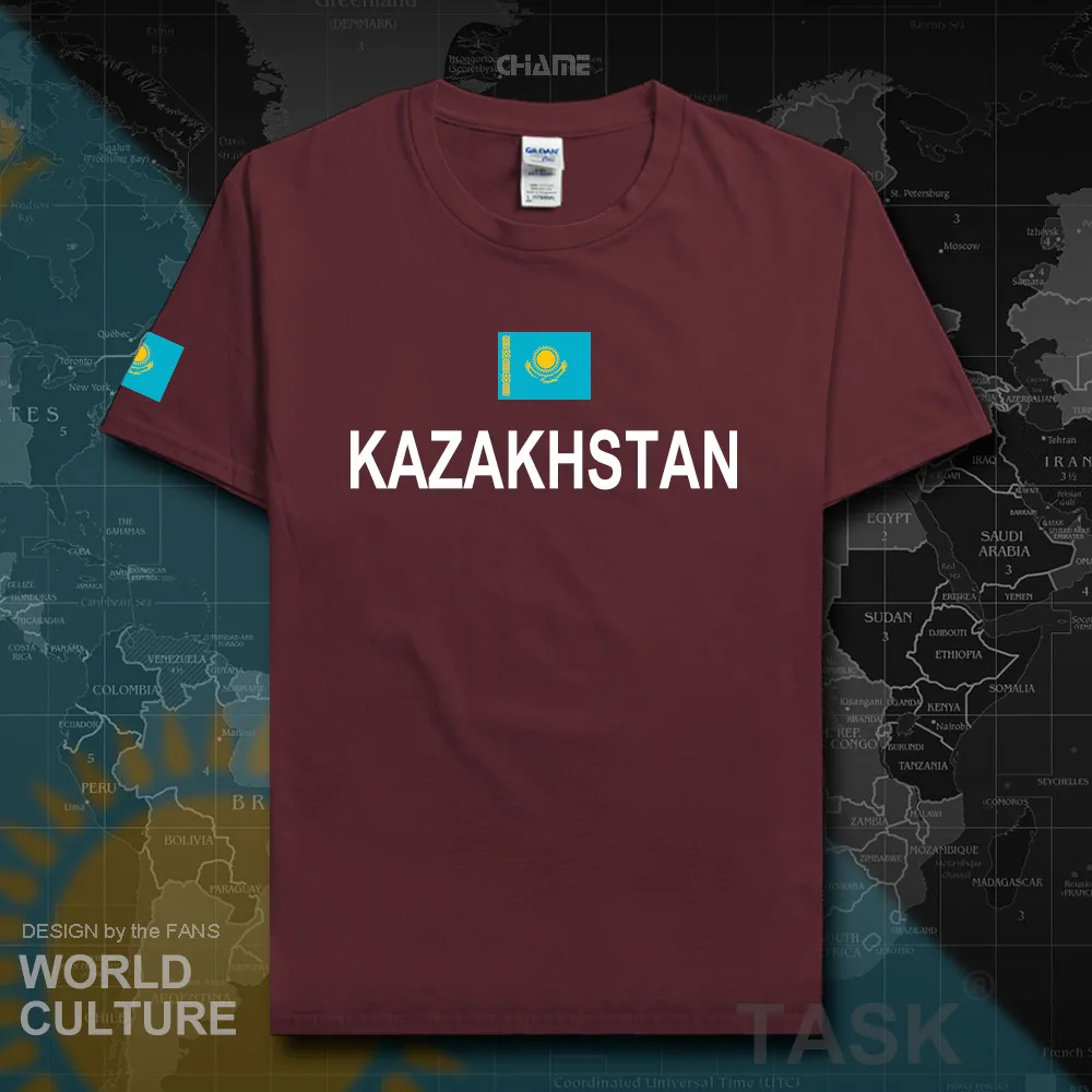 Футболка для мужчин Kazakhstan 2017 хлопковая футболка спорта фитнеса занятий в