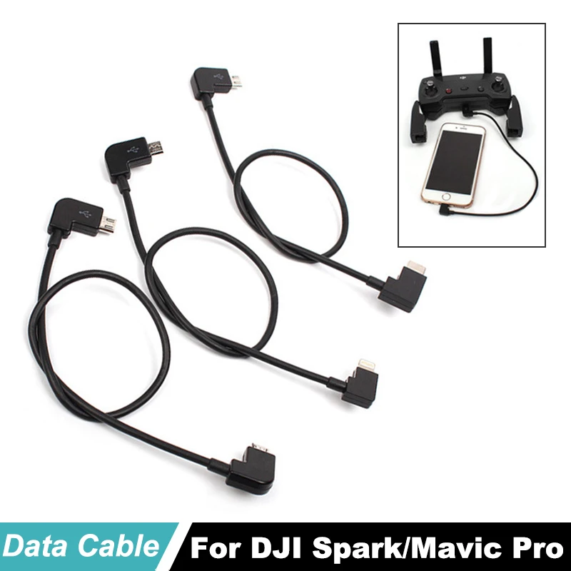 Для DJI Spark MAVIC Pro/Air Data Cable Control Micro USB для освещения/type C/Micro адаптер линия IPhone Pad