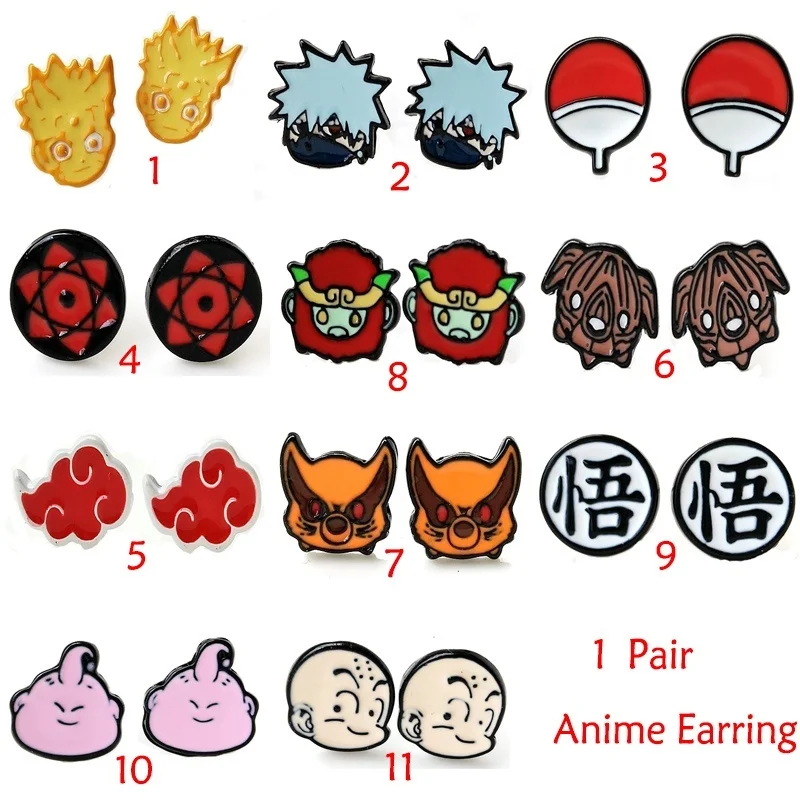 EUPNHY, 1 пара, серьги Dragon Ball Z Naruto, гипоаллергенные серьги-гвоздики для женщин, девушек, ювелирные изделия для пирсинга