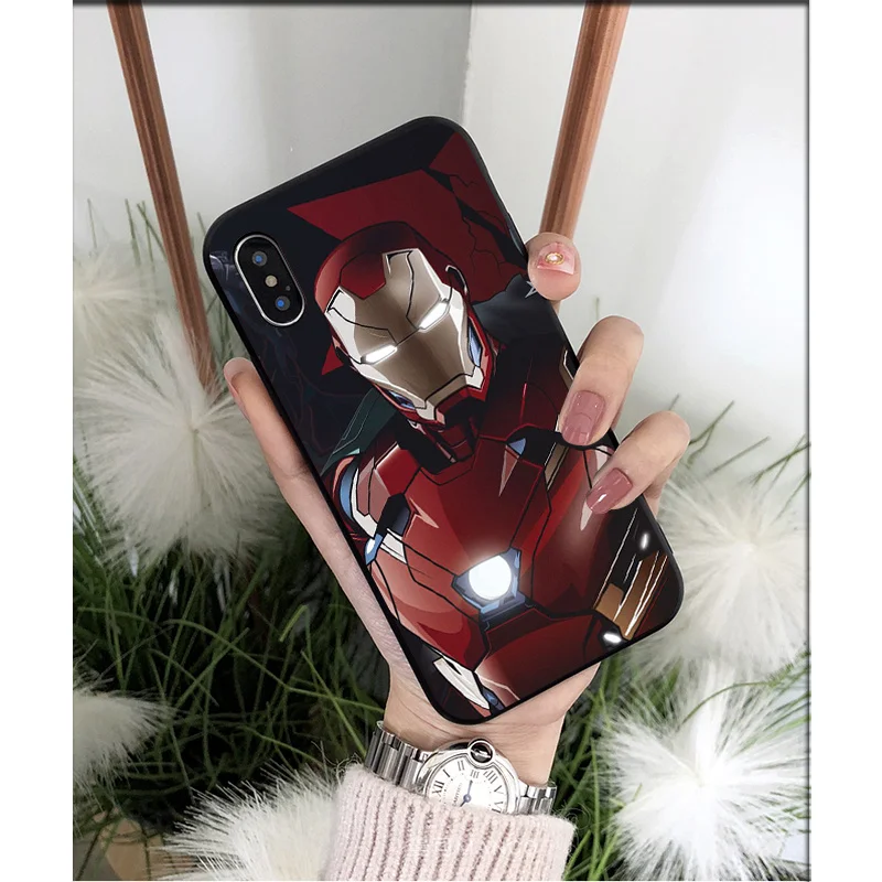 MaiYaCa Marvel Железный человек Силиконовый ТПУ мягкий черный чехол для телефона Apple