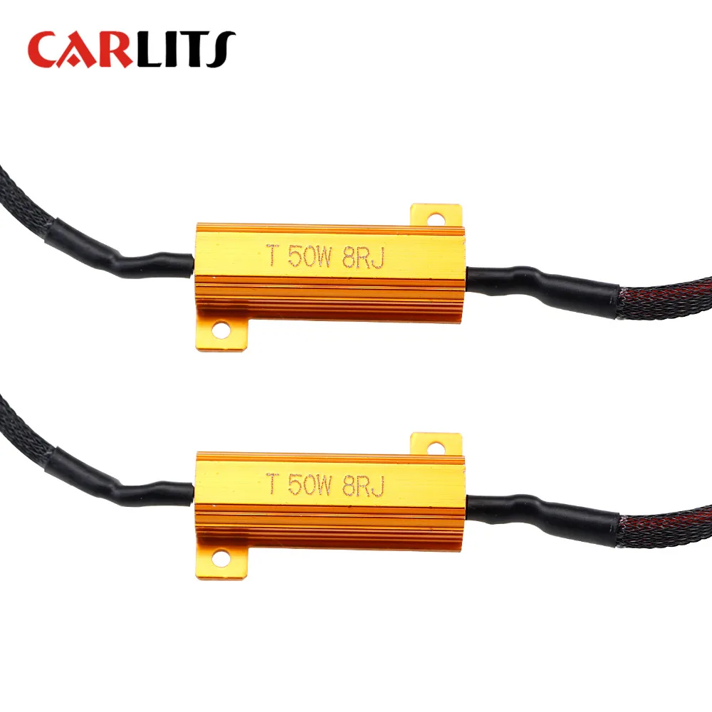 2 шт. 50 Вт 8RJ H7 H11 H1 9005 9006 фар нагрузочный резистор светодиодный Canbus автомобиля Противотуманные огни ошибка декодера Предупреждение сопротивления