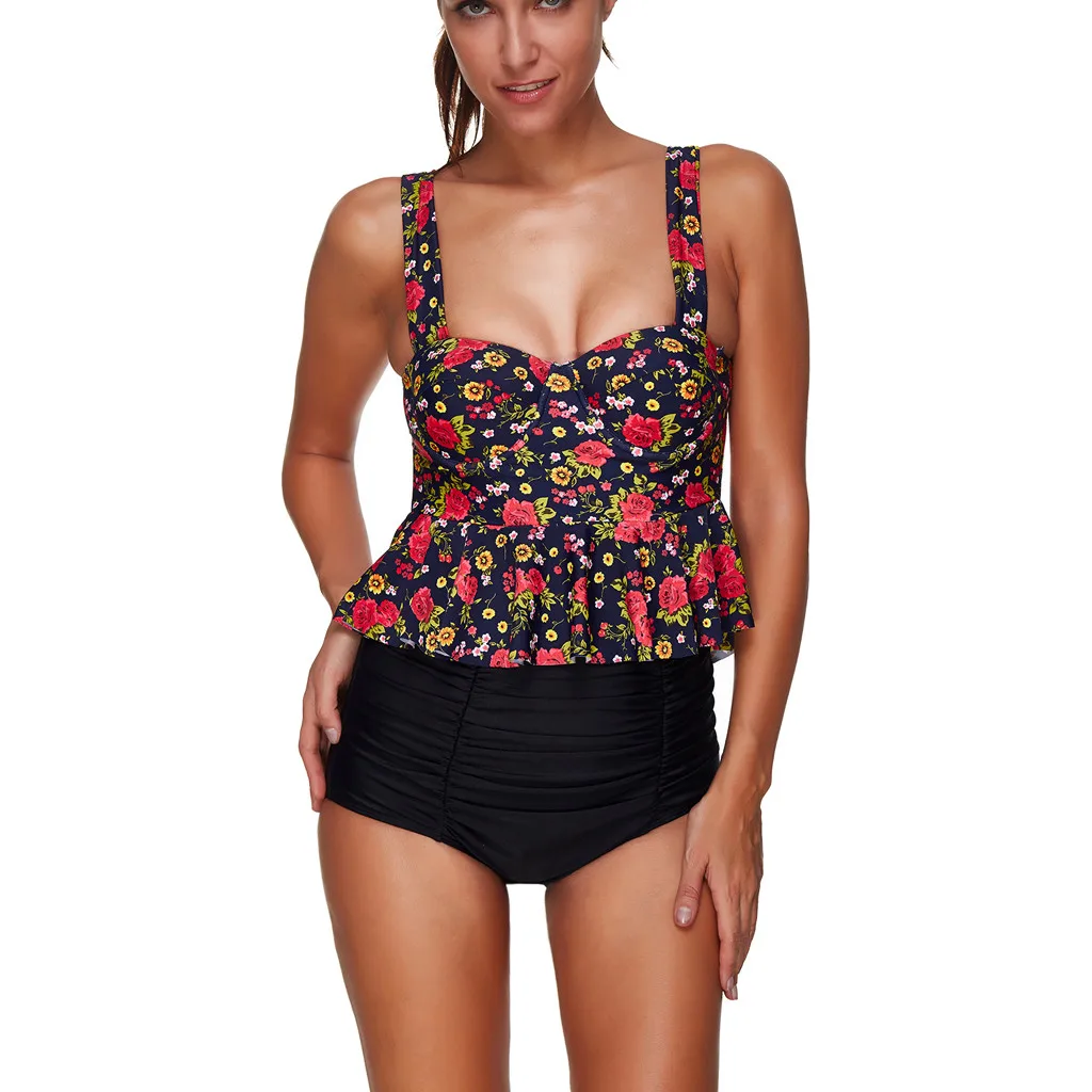 SAGACE костюмы из двух частей гофрированная юбка купальники плюс размер купальник