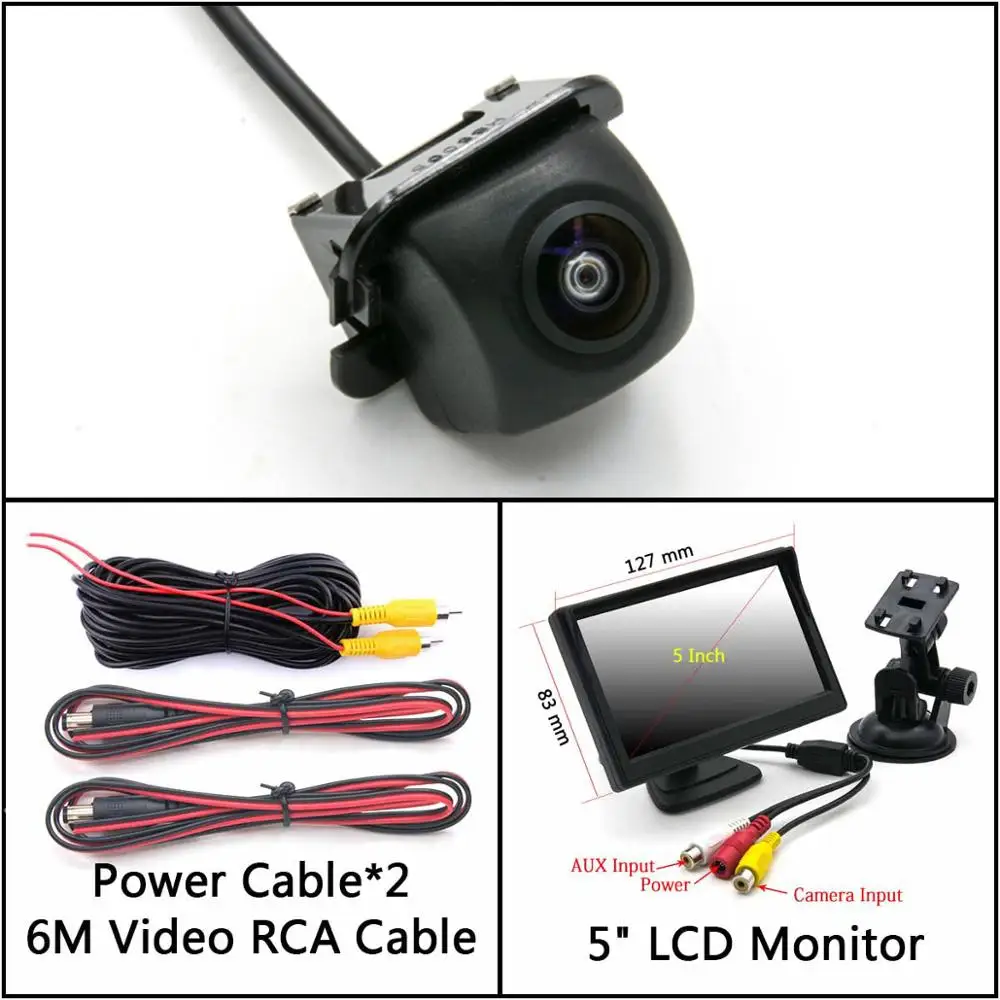 Cam Add 5 inch LCD 175 градусов HD камера заднего вида для Toyota Camry Sedan 2007 2008 2009 2010 2011 2012 парковочный монитор - Название цвета: Cam Add 5 inch LCD
